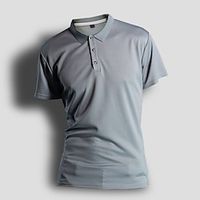 Men's Golf Shirt Golf Polo Casual Sports Lapel Short Sleeve Basic Modern Plain Button Spring  Summer Regular Fit Spring Grass Green Black White Yellow Pink Army Green Golf Shirt Lightinthebox