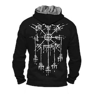 Men's Full Zip Hoodie Jacket Black Hooded Graphic Prints Zipper Print Sports  Outdoor Daily Sports 3D Print Fleece Streetwear Designer Casual Winter Clothing Apparel Hoodies Sweatshirts  miniinthebox