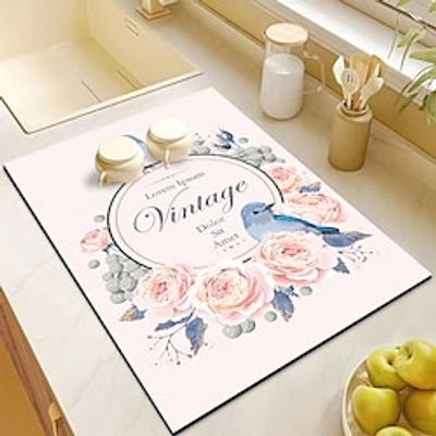 Meal Mat Super Absorbent Anti-slip Coffee Dish Quick Dry Bathroom Drain Pad Kitchen Absorbent Draining Mat Drying Mat Dinnerware Placemat miniinthebox