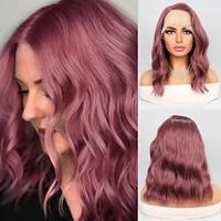 Synthetic Lace Wig Wavy Style 14 inch Purple Bob 13x4x1 T Part Lace Front Wig Women's Wig Violet Pink Lightinthebox