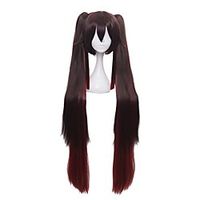 linna hutao cosplay wig long brown ponytails straight gradient synthetic hair for halloween party with wig cap Lightinthebox - thumbnail