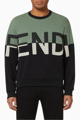 Mesh Logo Sweatshirt in Cotton Jersey Mesh Logo Sweatshirt in Cotton Jersey