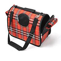 Dog Pets Travel Carrier Bag Portable Plaid / Check Oxford Cloth Small Dog Red miniinthebox - thumbnail