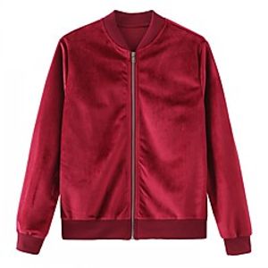 Women's Jacket Street Going out Outdoor Spring Summer Regular Coat Regular Fit Breathable Casual Streetwear Jacket Long Sleeve Solid Color Pocket White Black Red miniinthebox