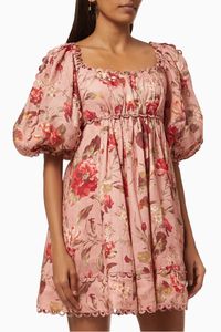 Cassia Scallop Dress in Linen