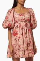 Cassia Scallop Dress in Linen - thumbnail