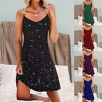 Women's Casual Dress Summer Dress Slip Dress Mini Dress Backless Patchwork Street Date Streetwear Strap Sleeveless Regular Fit Black Red Blue Color S M L XL 2XL Size Lightinthebox - thumbnail