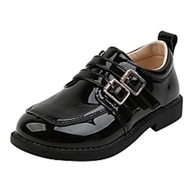 Boys' Girls' Flats Flower Girl Shoes PU Dress Shoes Little Kids(4-7ys) Big Kids(7years ) Wedding Party Party  Evening Indoor Buckle Black Beige Fall Spring miniinthebox