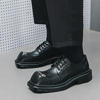 Men's Oxfords Retro Formal Shoes British Style Plaid Shoes Business British British Gentleman Outdoor Daily PU Height Increasing Comfortable Slip Resistant Lace-up Black Spring Fall Lightinthebox