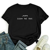 Women's T shirt Letter Print Round Neck Tops 100% Cotton Basic Basic Top White Black Red miniinthebox - thumbnail