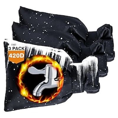Outdoor Faucet Cover for Winter - Pro 7.1W x 9.8H Outdoor Water Faucet Cover Socks for Winter Freeze Protection Pipe Insulation Reusable Waterproof Insulated Spigot backflow CoverBlack4 PACK Lightinthebox
