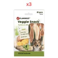 Flamingo Veggie Snack Toothbrush Mix Adult Dog Treats 7.5Cm (Pack of 3)