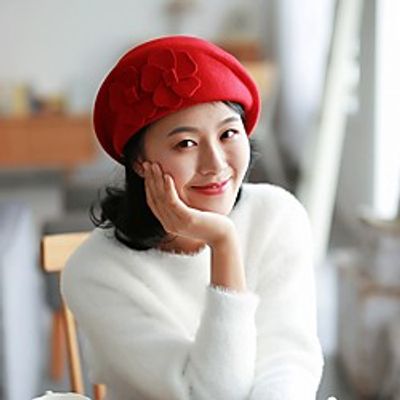 Elegant Lady Wool Felt Hats with Floral / Solid 1 Piece Special Occasion / Party / Evening Headpiece miniinthebox