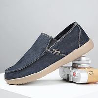 Men's Sneakers Loafers  Slip-Ons Espadrilles Light Soles Slip-on Sneakers Casual British Preppy Daily Office  Career Cycling Shoes Walking Shoes Canvas Denim Breathable Blue Khaki Gray Summer Spring Lightinthebox - thumbnail