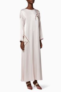 Crochet Embroidered Silk Kaftan