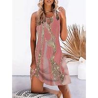 Women's Casual Dress Tank Dress Summer Dress Ombre Marble Print Hollow Out Print Strap Mini Dress Active Fashion Outdoor Daily Sleeveless Regular Fit Light Green Pink Light Red Summer Spring S M L XL Lightinthebox