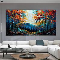 Mintura Handmade Coloful Forest Oil Paintings On Canvas Large Wall Art Decoration Modern Abstract Tree Landscape Pictures For Home Decor Rolled Frameless Unstretched Painting Lightinthebox