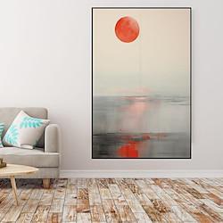 Handmade Oil Painting Canvas Wall Art Decoration Abstract Sea Sunrise Landscape for Home Decor Rolled Frameless Unstretched Painting Lightinthebox