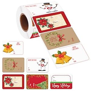 250PCS Christmas Snowman Adhesive Labels Stickers Decoration Paper Scrapbooking Seal Thank You Stickers Stationery Supplies Lightinthebox