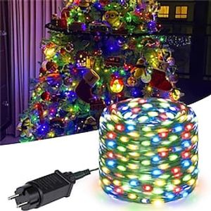 LED Fairy String Lights 2050100M Christmas Outdoor Ultra Bright Fairy Lights DC24V Green Leather Cooper Wire LED Flexible String Light Outdoor Yard Garden  Party Christmas Holiday Decoration Colorful 8 Mode Lighting EU Plug IP65 Lightinthebox
