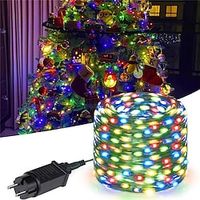 LED Fairy String Lights 2050100M Christmas Outdoor Ultra Bright Fairy Lights DC24V Green Leather Cooper Wire LED Flexible String Light Outdoor Yard Garden  Party Christmas Holiday Decoration Colorful 8 Mode Lighting EU Plug IP65 Lightinthebox - thumbnail