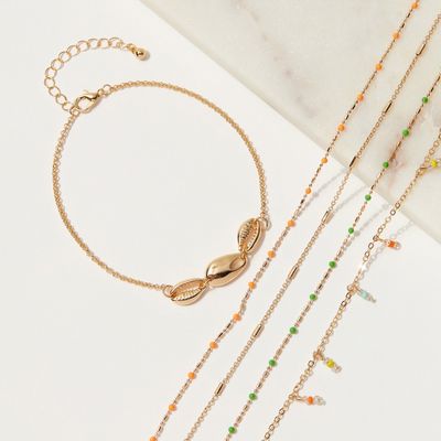 Mistotes Neon Necklace with Pendant - Set of 5