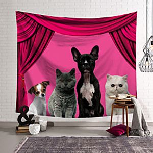 Circus Curtain Wall Tapestry Art Decor Blanket Curtain Hanging Home Bedroom Living Room Decoration Polyester Cat Dog miniinthebox