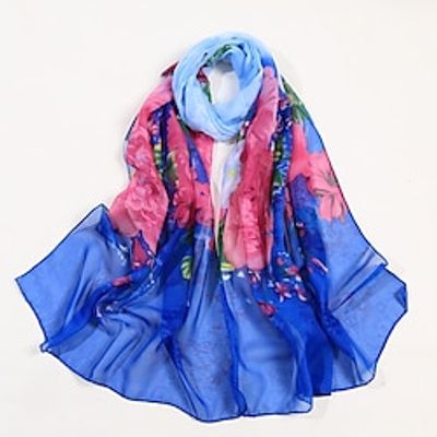 Lotus Print Foreign Trade Scarf Chinese Style Women'S Scarf Shawl Long Scarf Lightinthebox