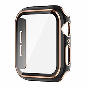 Smart watch Case compatible apple watch 40mm built-in tempered glass screen protector rose gold edge black bumper full coverage hd clear protective film cover iwatch  series 654se Lightinthebox