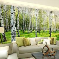 Forest Birch Landscape Wallpaper Roll Mural Wall Covering Sticker Peel and Stick Removable PVC/Vinyl Material Self Adhesive/Adhesive Required Wall Decor for Living Room Kitchen Bathroom Lightinthebox