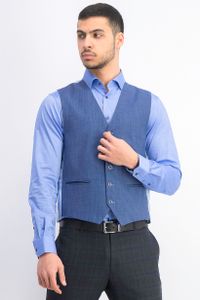 Mens Button Vest  Navy