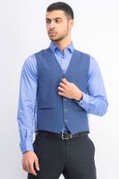 Mens Button Vest  Navy - thumbnail