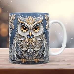 3D Owl Mugs, Funny 3D Animals Mug, Creative Space Design Multi-Purpose Mugs, Animals Lovers Coffee Mug, Cute Mug Ceramic Coffee Mugs, Cool Birthday Christmas Gifts for Women and Men Lightinthebox