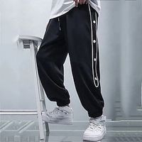 Men's Sweatpants Joggers Pocket Drawstring Elastic Waist Plain Comfort Breathable Casual Daily Holiday Sports Fashion Black miniinthebox