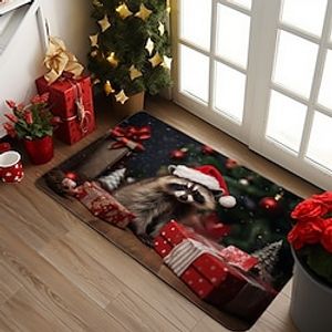 Christmas Animal Doormat Non-Slip Oil Proof Rug Indoor Outdoor Xmas Mat Bedroom Decor Bathroom Mat Entrance Rug Door Mat Bedroom Lightinthebox