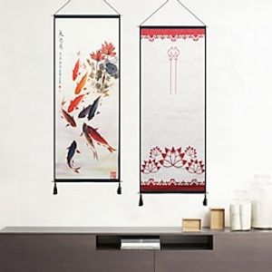 Modern Chinese Style Long Tapestry, Living Room Decoration, Wall Carpet, Sofa Wall Decoration, Fabric Art Hanging Painting, Background Cloth, Shielding Cloth miniinthebox