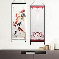 Modern Chinese Style Long Tapestry, Living Room Decoration, Wall Carpet, Sofa Wall Decoration, Fabric Art Hanging Painting, Background Cloth, Shielding Cloth miniinthebox