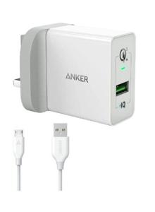 Anker PowerPort+ 1 Home charger with 1-Port QC 3.0 With Micro Cable