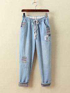 Vintage Stitching Embroidery Jeans