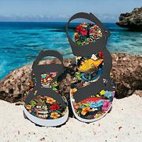 Men's Sandals Print Shoes Flat Sandals Fashion Sandals Sporty Sandals Sporty Casual Beach Outdoor Daily Vacation PVC Waterproof Breathable Comfortable Magic Tape Yellow Pink Blue Summer Lightinthebox