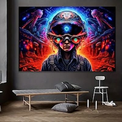 People Wall Art Canvas Future Technology Person Prints and Posters Abstract Portrait Pictures Decorative Fabric Painting For Living Room Pictures No Frame miniinthebox