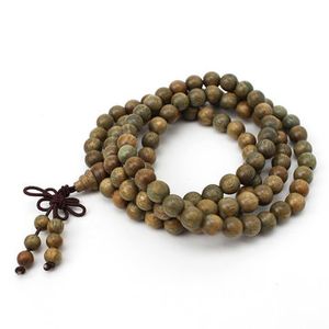 8mm Green Sandalwood Prayer Bead Bracelet