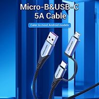 VENTION Micro USB Cable High Speed Quick Charge 5 A 3.0m(10Ft) 2.0m(6.5Ft) 1.5m(5Ft) Nylon Aluminium Alloy Tinned copper For Samsung Xiaomi Huawei Phone Accessory miniinthebox - thumbnail