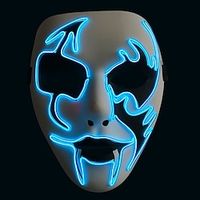 Halloween Mask LED Halloween Costume Party Props Glowing Mask Night Party Cosplay Party Masque Masquerade Costume Dress Up miniinthebox - thumbnail