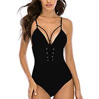 factory direct sales of new strap one-piece swimsuit european and american temperament big breasted swimsuit s-xlv collar bikini swimsuit miniinthebox - thumbnail