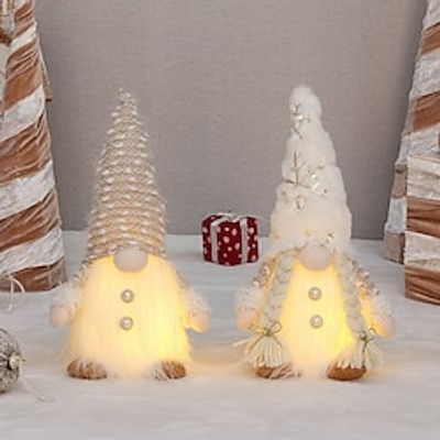 Light Up Christmas Gnome Little Dwarf 12inch Christmas Decorations Gift with Crutches and Gifts Handmade Santa Scandinavian Xmas Gnomes Holiday Office Table Decorations Lightinthebox