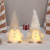 Light Up Christmas Gnome Little Dwarf 12inch Christmas Decorations Gift with Crutches and Gifts Handmade Santa Scandinavian Xmas Gnomes Holiday Office Table Decorations Lightinthebox - thumbnail