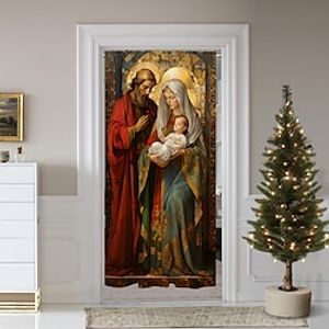 Christmas Decorations Door Cover, 1 Panel Door Curtain with Santa Claus or Snowman Pattern Home Xmas Decor for Living Room, Kitchen, Outdoor Lightinthebox