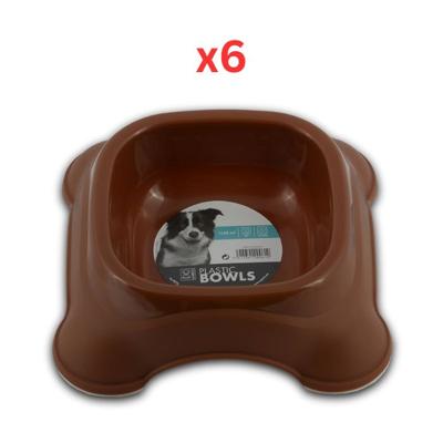 M-Pets Plastic Single Bowl Brown 1150ml (Pack of 6)