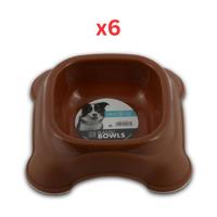 M-Pets Plastic Single Bowl Brown 1150ml (Pack of 6)